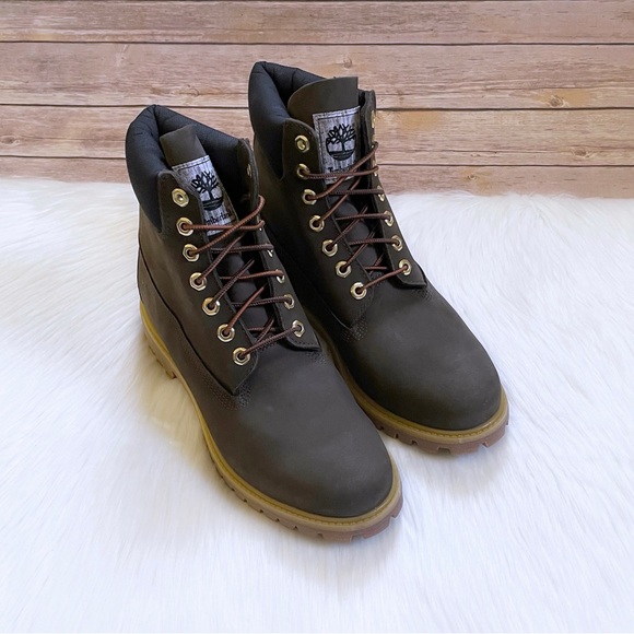 Timberland Men’s Premium 6 Inch Waterproof Dark Brown Boots - Picture 6 of 7